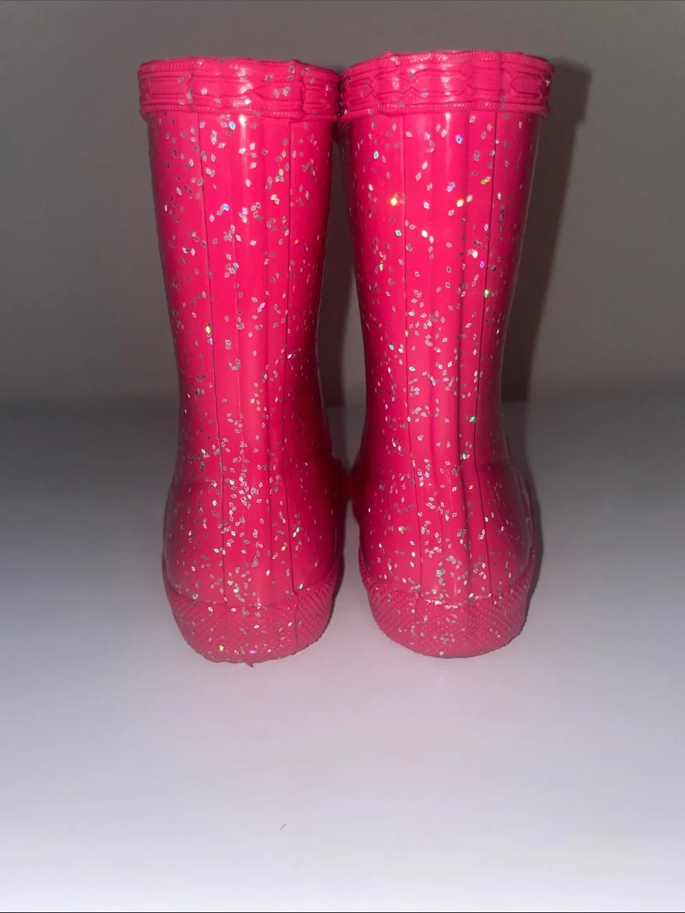 Hunter Girls Pink Glitter Kids Rain Boots
